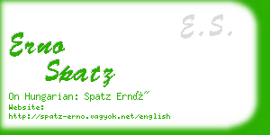 erno spatz business card